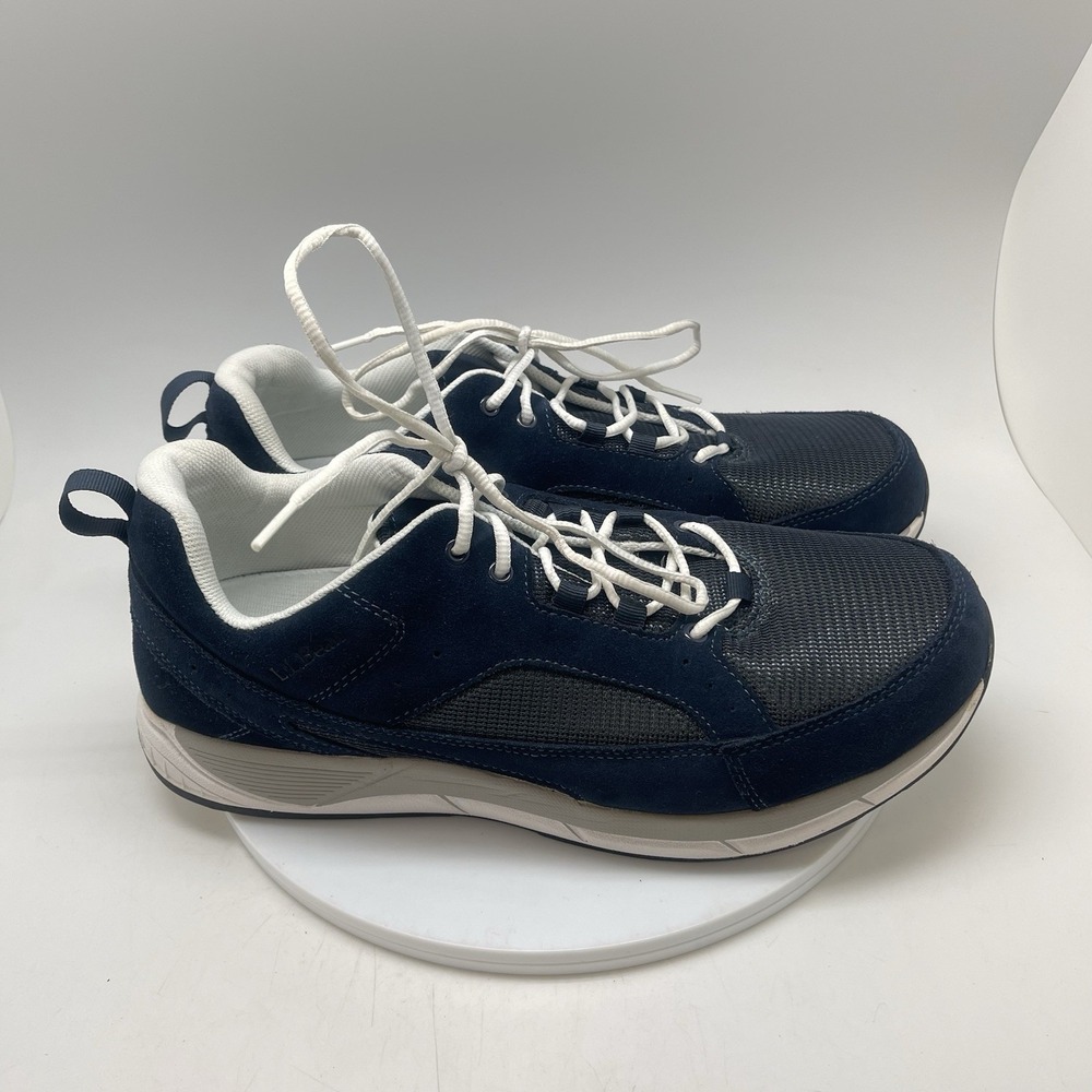 L.L. Bean Shoes Mens 13 Wide Navy‎ Blue Suede Low Top Athletic Sneakers 505865